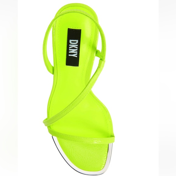 NEW DKNY Danielle Stiletto Sandal Neon Yellow Women’s Strap Heels Size 9.5 - Picture 4 of 6